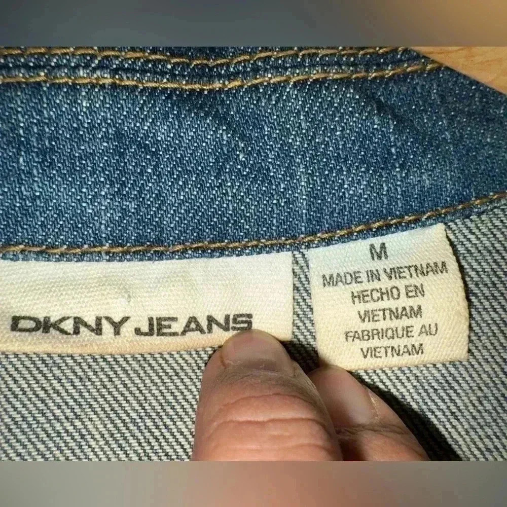 Dkny Double Button Jean Jacket Size Medium - image 3
